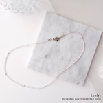 淡いパープルのショートネックレス❁ビーズネックレス　ビーズアクセサリー シンプル ナチュラル