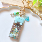 【5-15】チョコミント♡Ruu＊Ruu  cafe♡ひょっこりくまさんシャカシャカキーホルダー シャカシャカ　シャカシャカ　レジン