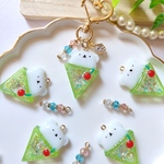 【5-16】メロンソーダ♡Ruu＊Ruu  cafe♡ひょっこりくまさんシャカシャカキーホルダー シャカシャカ　シャカシャカ　レジン