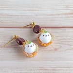 【6/2販売】シマエナガタルト　ピアス/イヤリング