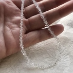 #370 【ver.小粒】ダイヤモンドクォーツAAA【3×4.5㍉】【半連（20㌢）】両剣水晶　クリア　水晶原石