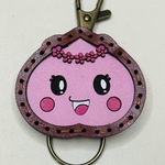 あかいわモモちゃん　レザーキーホルダー　ご当地キャラクター　赤磐市　5月27日　21時より発売　 茶