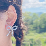 水色リボンのピアス/イヤリング