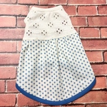 girly white &blue dotノースリーブワンピース  Ｓ