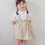 【80.90サイズ】コットンリネンのサスペンダースカート(ナチュラル)☆ベビー服 女の子　80サイズ 90サイズ　1歳　2歳