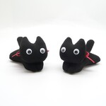 2個組　ねこクリップ（ねこばさみ）　黒ねこ　赤リボン　