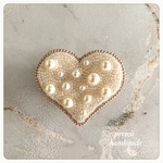 Dot Heart ビーズ刺繍ブローチ