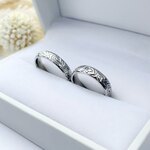 『2人の幸せの形』ハワイアン ペアリング 結婚指輪 ステンレス 刻印 誕生石 マリッジリング シルバー 5mm 記念日