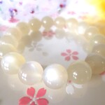 💗希少🌺大珠💗６月の誕生石☆幻想的シラー🌙月の波長☆愛情運☆魅力運☆女性の象徴☆　☆高品質ＡＡＡ☆　☆ムーンストーン☆　☆大珠１２．５ｍｍ☆　☆１７．５ｃｍ☆