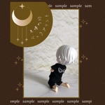 ねんどろいどどーる　服　天使の羽　普通丈黒色Tシャツ　&　　七分丈パンツ　no.22