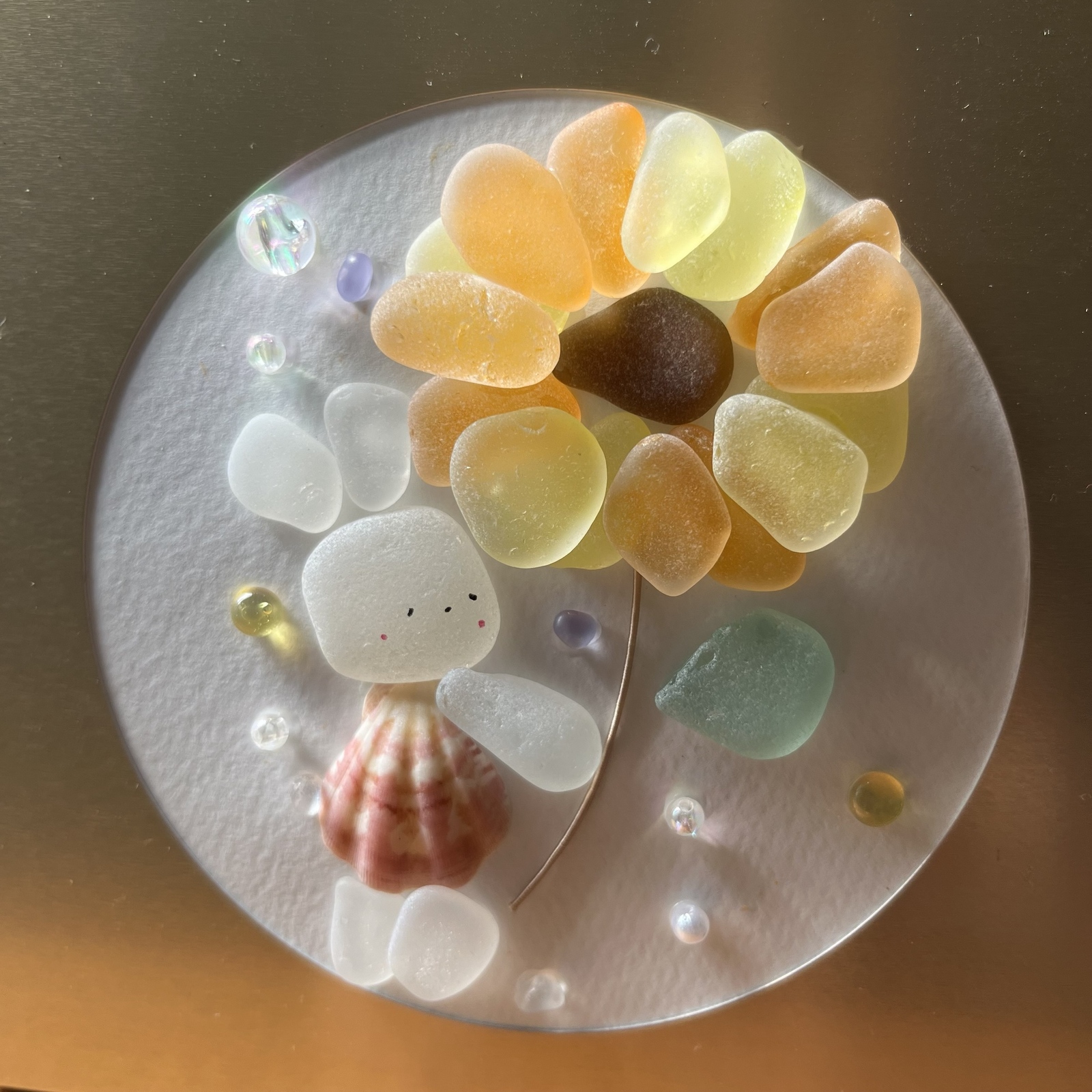 シーグラスアート ブルーの花畑 - シーグラスアート屋さん