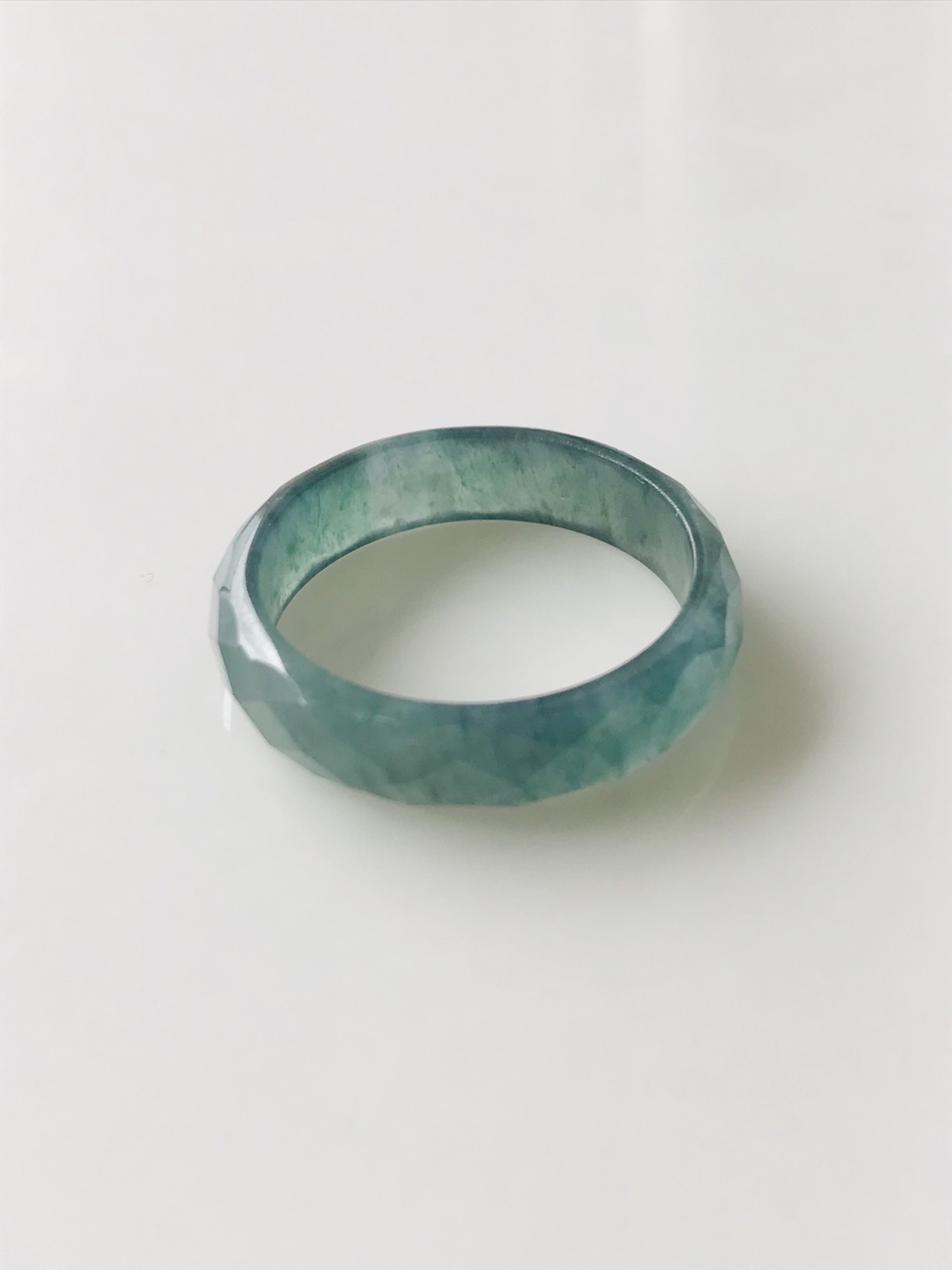 R100-005］ ジェイド JADE ヒスイ 本翡翠 くりぬき リング 天然石 一点