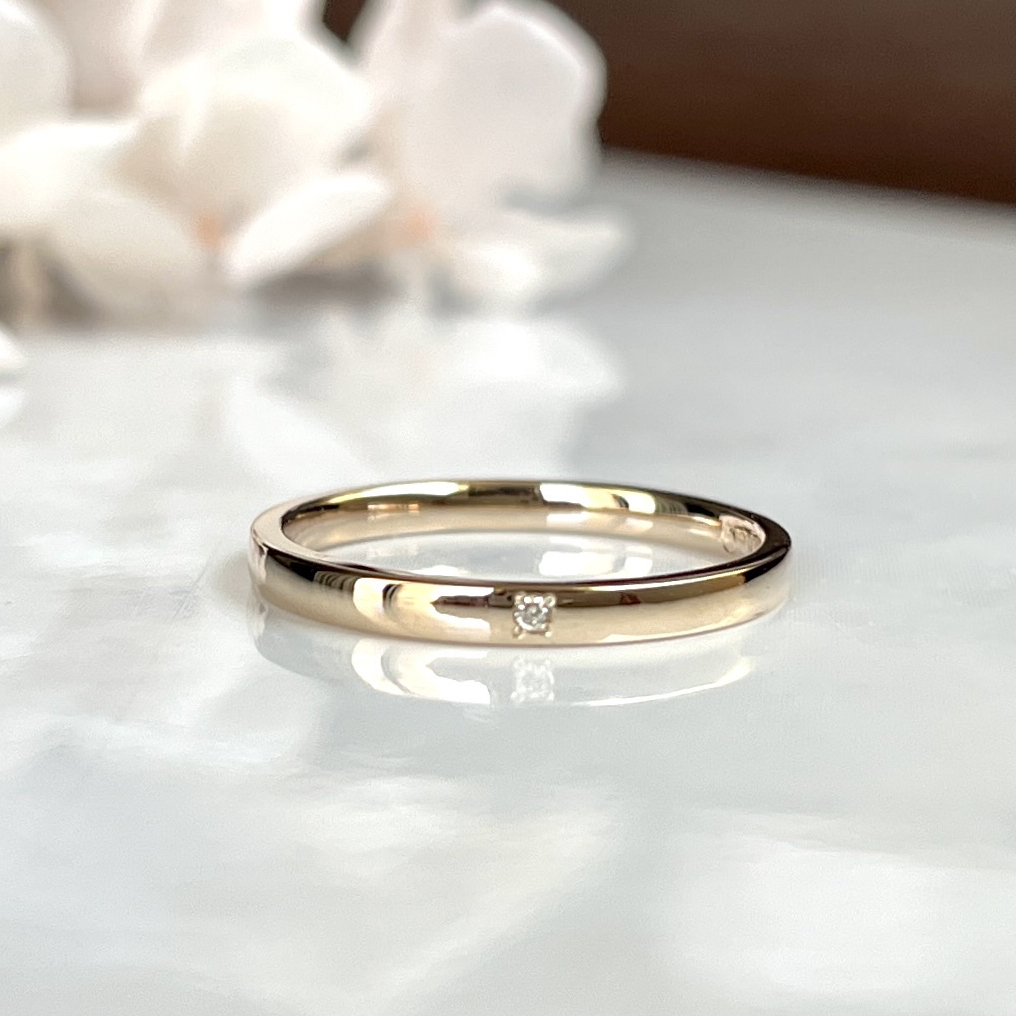 ⭐️遺骨リング💍 K10イエローゴールド ストレートリング 幅約2mm