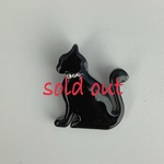 黒猫　スワロフスキー首輪　帯留
