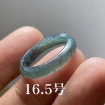 L6-156 美品 氷深藍 16.5号 天然グアテマラ産 A貨 本翡翠 くりぬき リング