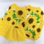 夏です♡犬服サイズオーダー★ひまわりワンピース黄色中型犬小型犬フレンチブルドッグ服パグ服フレブル服