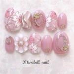 ❤️即日発送 完成品15枚セット 成人式 ネイルチップ 桜 菊 ピンク 淡色 ぷっくりフラワー 結婚式
