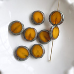 再販無し◆ デッドストック 12mm 硝子　チェコビーズ　ブラウン