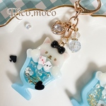 【ねこ】不思議の国のアニマルちゃん レジンキーホルダー シェイカーキーホルダー シャカシャカキーホルダー レジン ハンドメイド 1点