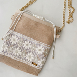 インド刺繍リボンのジュートバッグ
