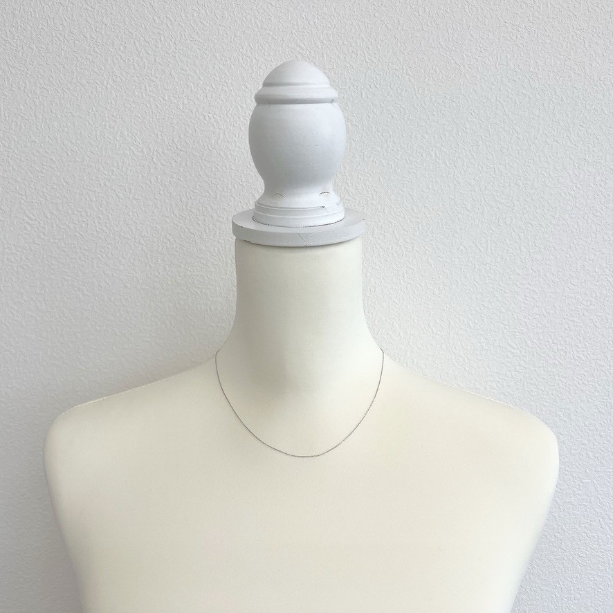 プラチナ900 あずきチェーン ネックレス 45cm 長さ調整可能