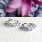 贅沢50石以上‼ 極上の輝き ブルーダイヤモンド 紫陽花ピアス/イヤリング SV925 14Kgfサージカルステンレス
