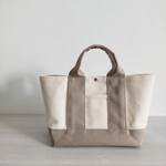 帆布横長トートバッグM キナリ×マッシュルーム 倉敷帆布