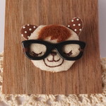 🌼動物ブローチめがねクマくん🌼