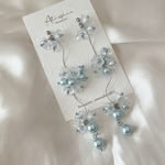 ピアス/イヤリング ♡Princess♡  スカイブルー【PE24030】 ブライダル　ウェディング　大ぶり　二次会　お呼ばれ　カラードレス　お出かけ