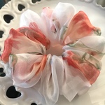 🌹ハニーローズ🌹ふわもこ❣オーガンジーシュシュ❤オレンジローズ🌹