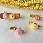 なかよしどうぶつさん/4点セット/ヘアクリップ/あとりえ夜空