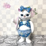 こはるちゃん用　ブルーグリーンフラワービキニセット　浮き輪付き
