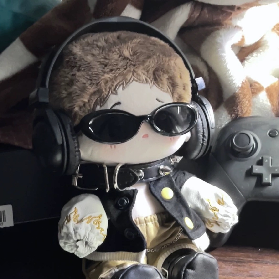 20cmぬいぐるみ用 デザインメガネ 伊達メガネ 楕円形 レトロ