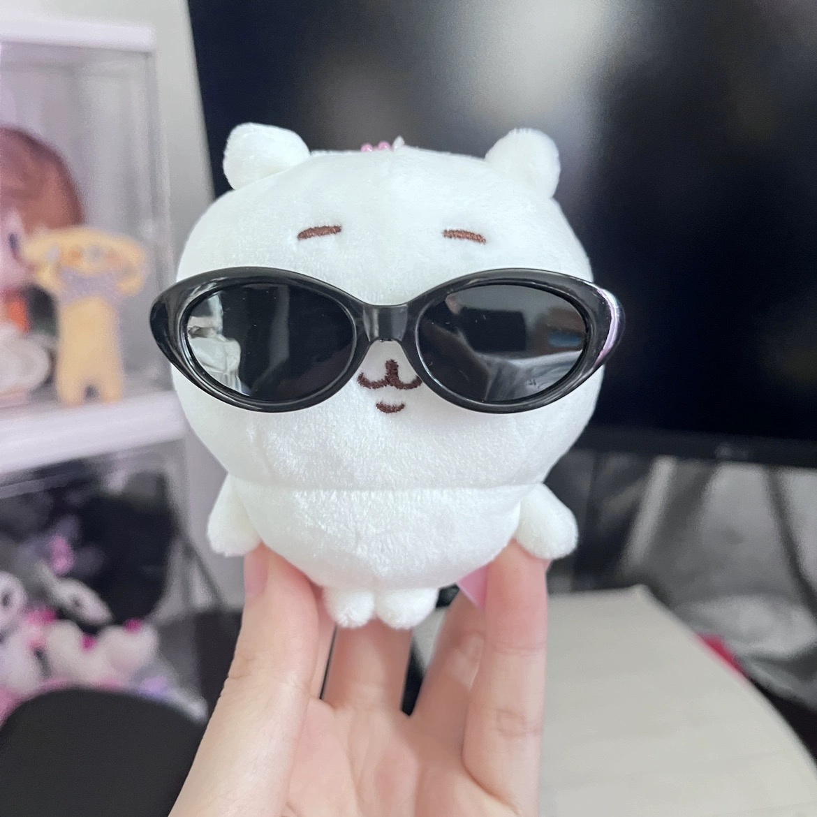 20cmぬいぐるみ用 デザインメガネ 伊達メガネ 楕円形 レトロ