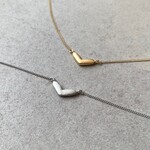 ワイドハートのネックレス/ゴールド・シルバー　