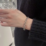 ★CICI★ ステンレス シンプル　OT　ブレスレット　シルバー　金属アレルギー対応　メンズ　カップル　レディース