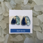 シーグラス&シー陶器の金継ぎイヤリング/ピアス　＊グリーン＊