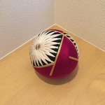 手毬　紫竹と白菊