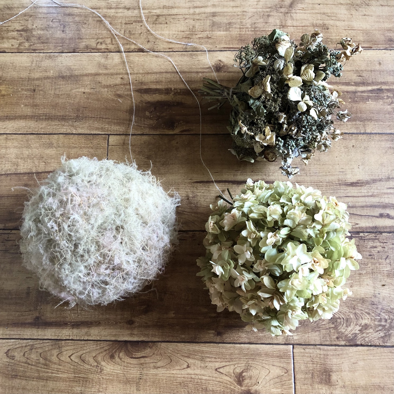 予約販売】スモークツリー 紫陽花 フラワーボール 3玉セット ドライ