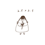2.5×2.5cm 後ろ姿 お花を持っている女の子