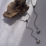 ［2way］ miniボールチェーンネックレス　 ［SSN064］ ＊シルバーネックレス　ステンレスネックレス　チェーンネックレス　ハートネックレス　錆びにくいネックレス　ロングネックレス