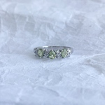 ペリドット　シルバーリング　KR2675 ペアシェイプ　ダイアモンド　silver925  誕生石リング　