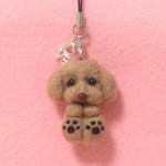 【オーダー】 ミニ犬 トイプードル ストラップ ハンドメイド 羊毛フェルト