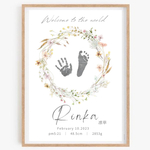 【2枚セット】命名書 オーダー 手形足形アート ハーフバースデー シンプル