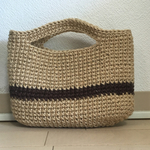 麻バック 茶 