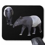 マレーバクのマウスパッド：フォトパッド（ 世界の野生動物シリーズ ） (黒地)