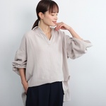 コットンダブルガーゼ プルオーバー　ライトグレー　0515L.Grey