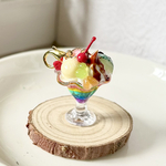 ミニチュア カラフル・レインボーソーダパフェのチャーム or 片方ピアス