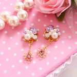 揺らめくお花のチャーム　バイオレット(ピアス・イヤリング)