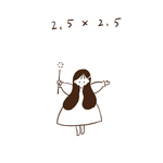 2.5×2.5cm キラキラな杖を持った女の子